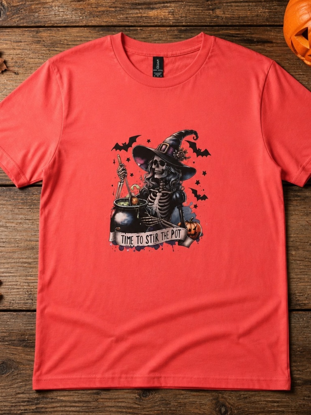 Time to Stir the Pot Coral Color 100% Cotton Unisex T Shirt Size XL- NWT-POD